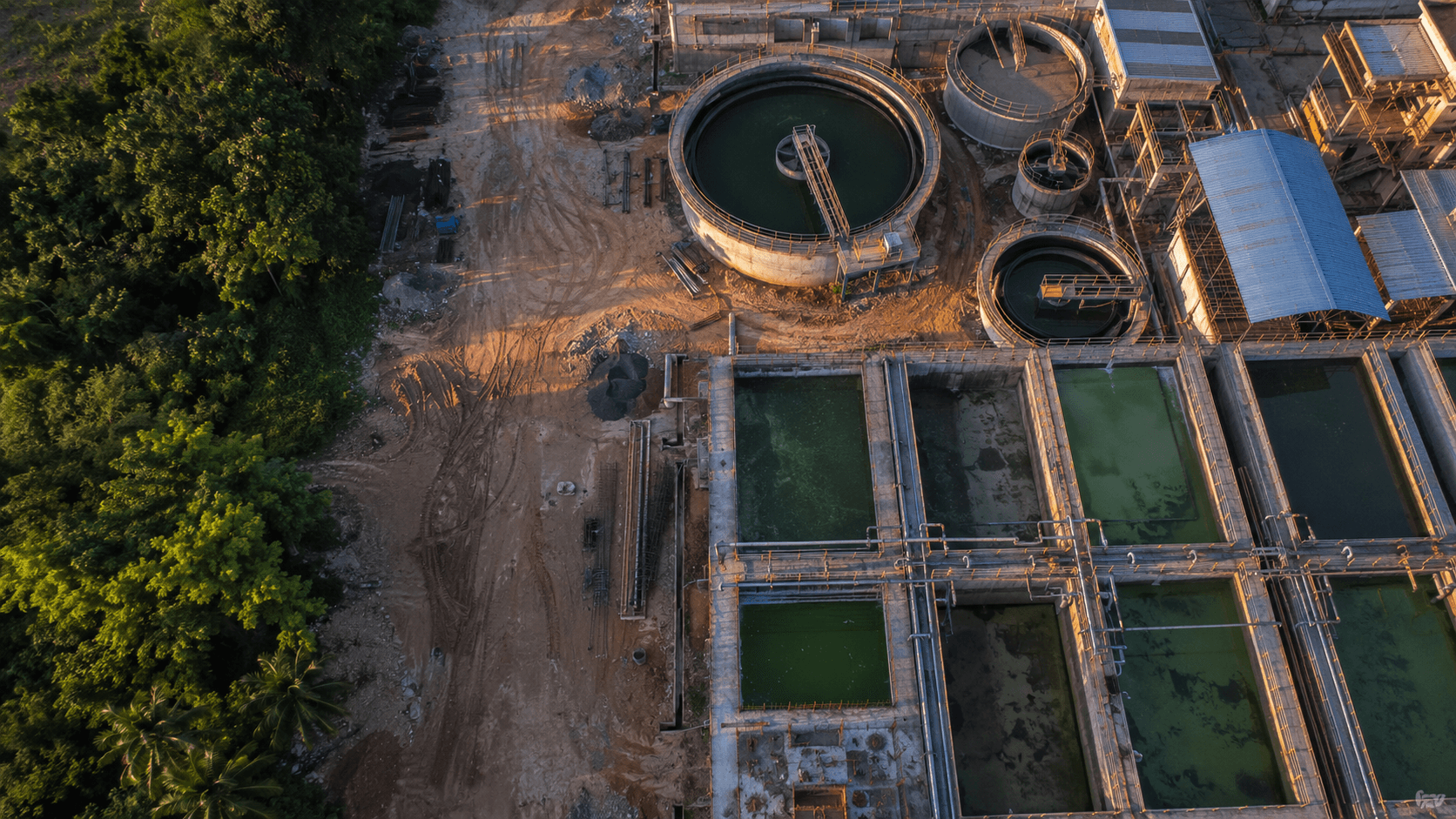 Structure India infrastructure project site, aerial view