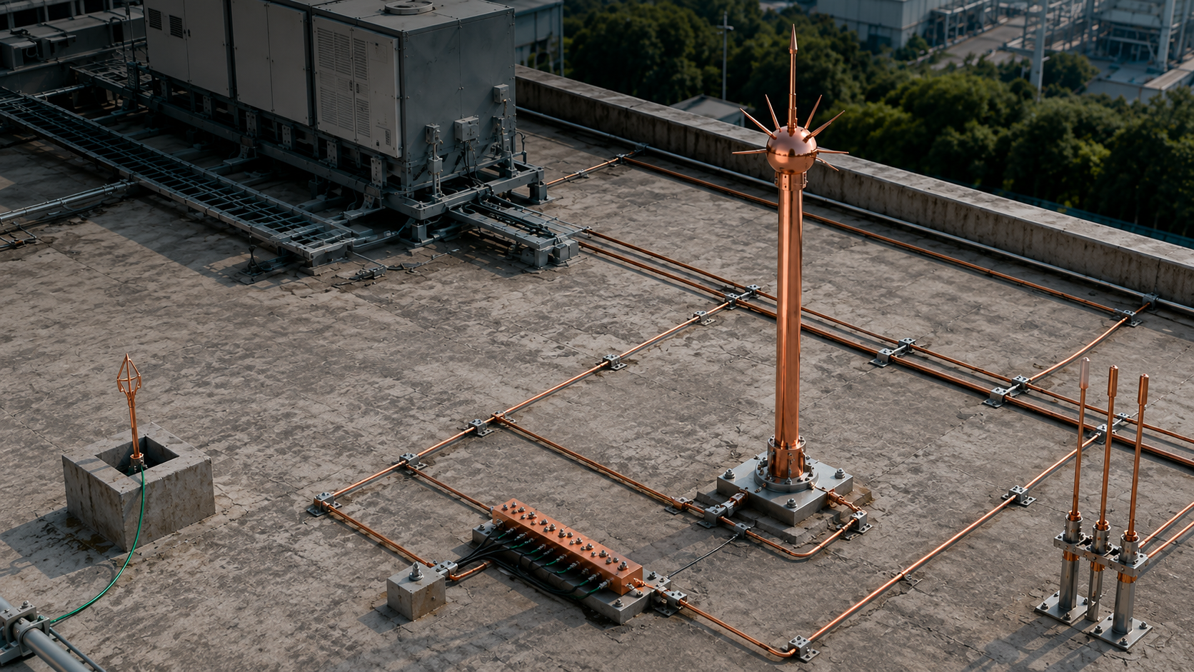 Structure India water treatment plant, aerial construction view